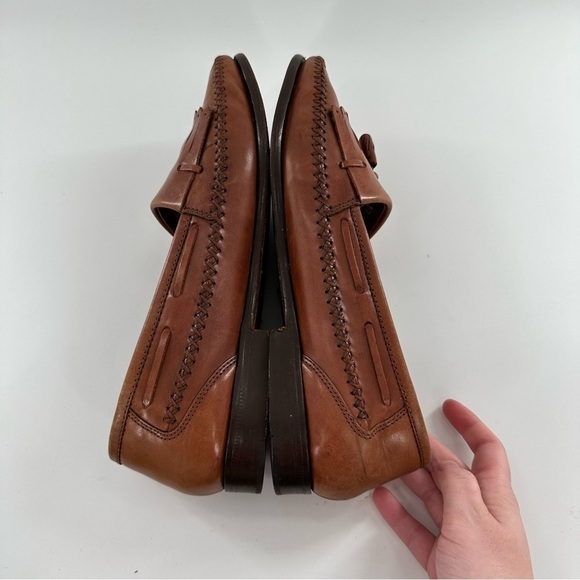 Sandler of Boston mens shoes size 10 tan leather kiltie tassel loafers main image 7